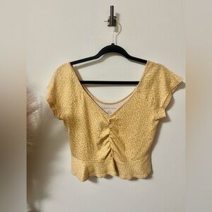 American Eagle Cropped Floral Blouse